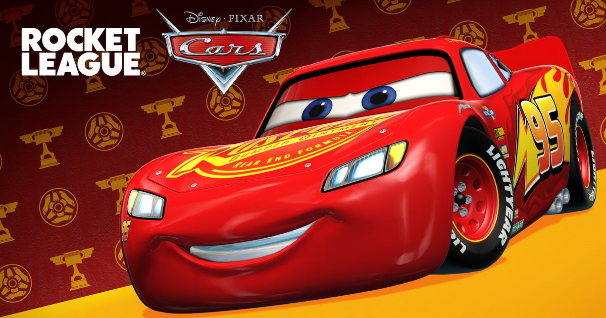 Het autochassis van Lightning McQueen arriveert in het Soccar Stadium in Rocket League |  Rocket League®